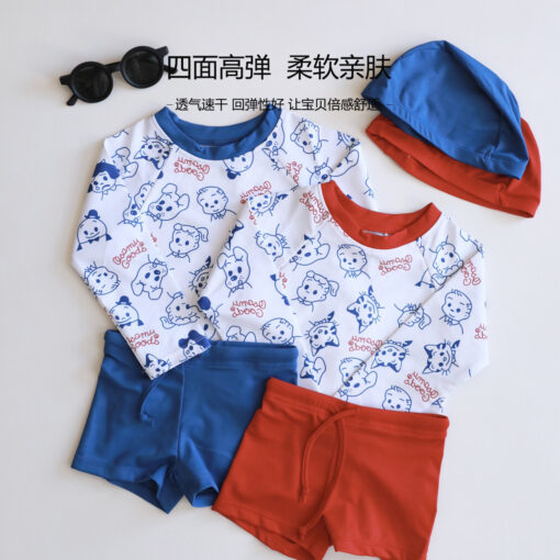 Boys’ Swimwear Set: Long Sleeve Shirt and Matching Trunks - Image 3