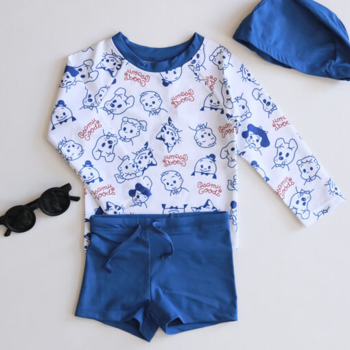 Boys’ Swimwear Set: Long Sleeve Shirt and Matching Trunks