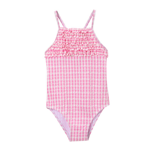 Smooth Durable Fabric Girls One-Piece Swimsuit for Summer Fun